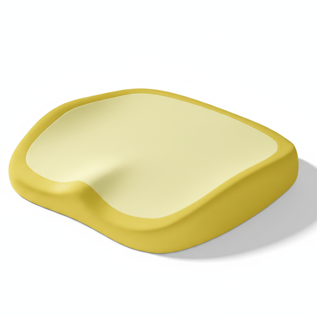 Coussin d'assise jaune - fond blanc studio