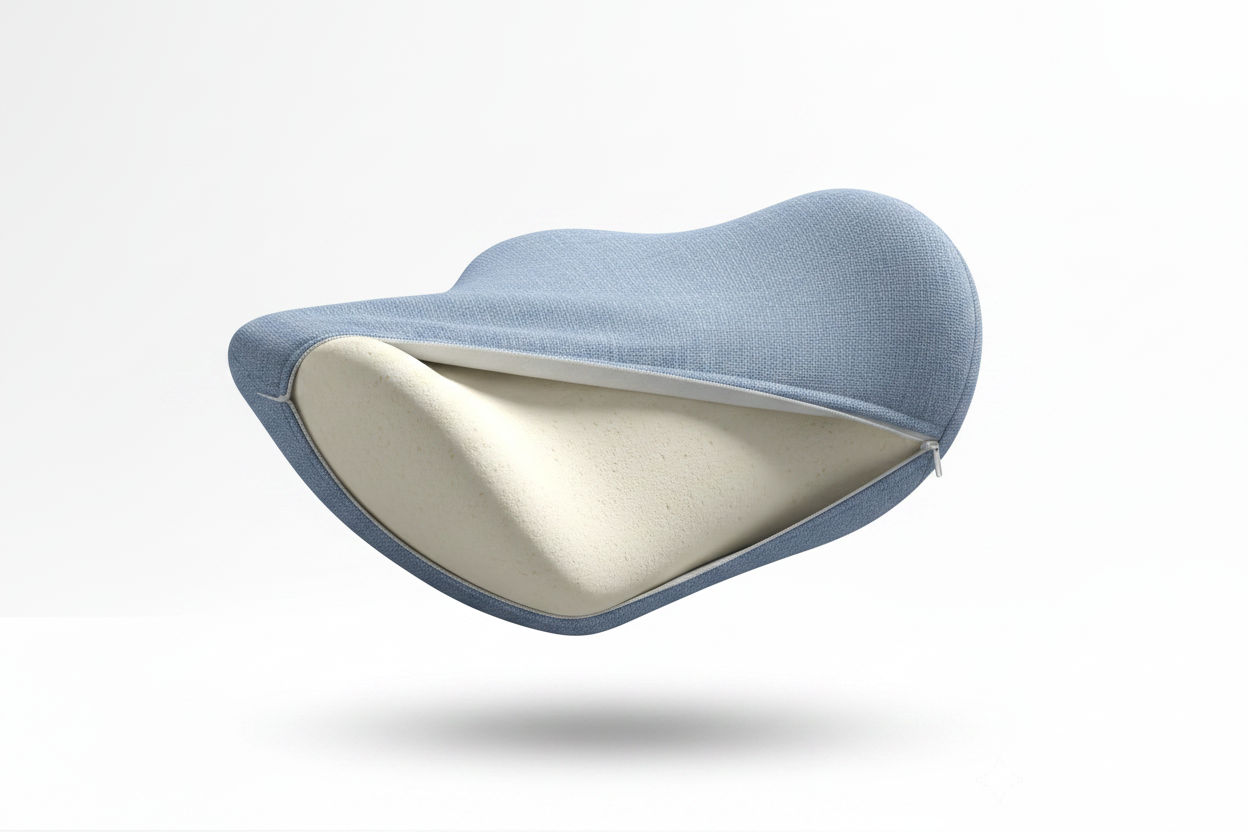 Coussin lombaire - housse amovible à moitié retirée