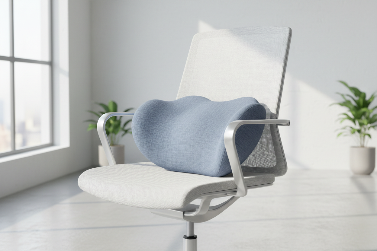 Coussin lombaire sur chaise de bureau