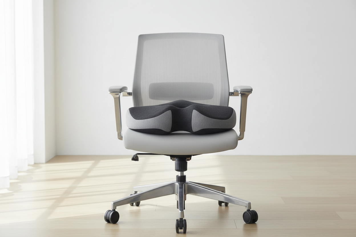 Coussin U sur chaise de bureau - vue de face